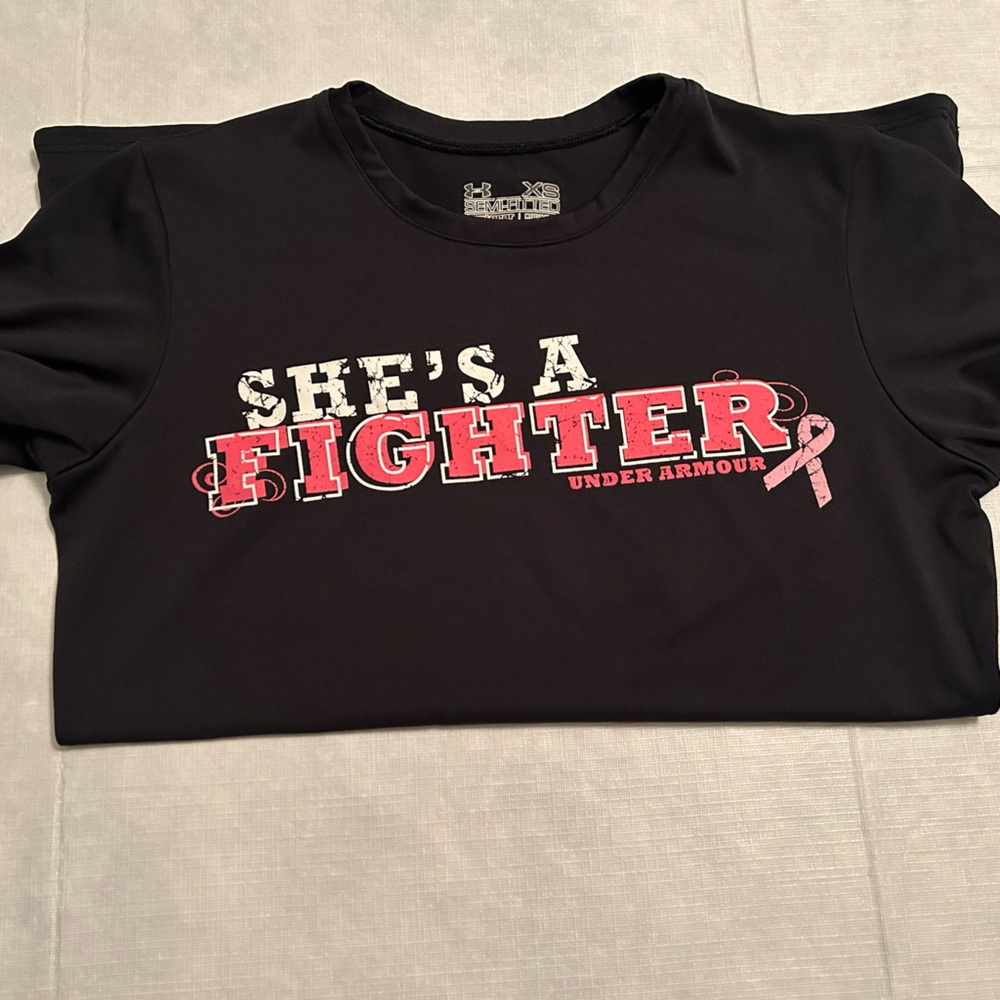 Under Armour Black Tee with Pink Accents